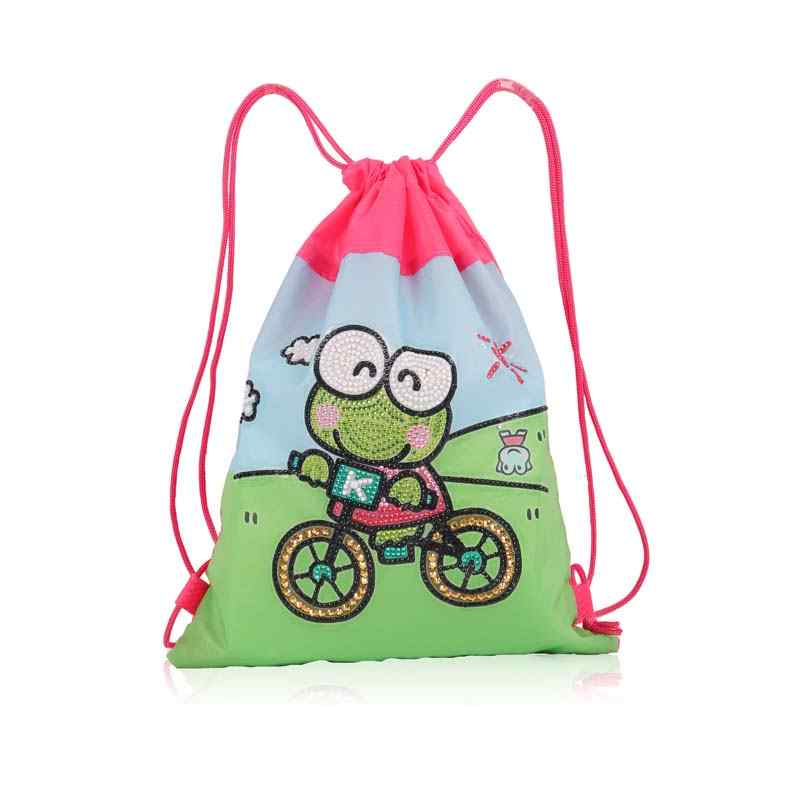 Kikker op Fiets - Diamond Art Tas